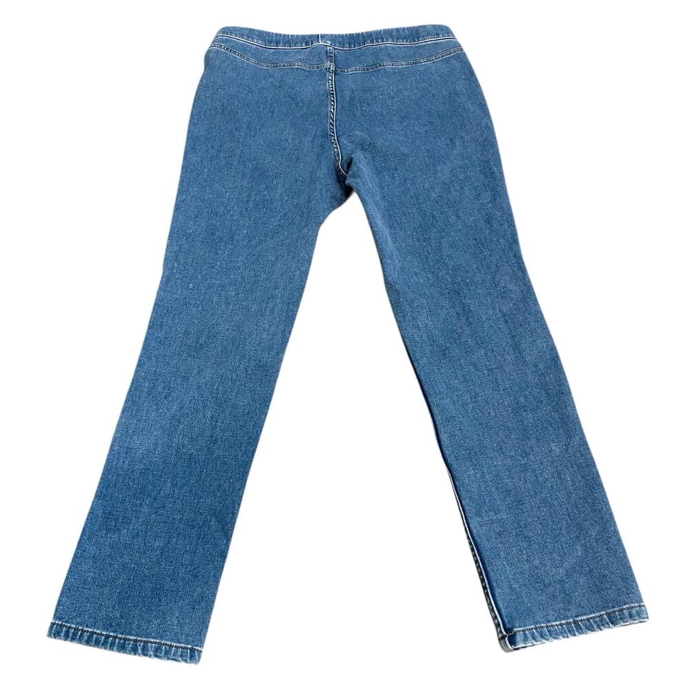 Soft Surroundings Ultimate Denim Pull On Slim Leg Jeans Large Straight Stretchy - Picture 3 of 8